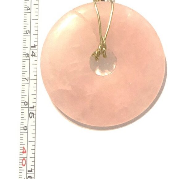 Rose Quartz Donut Pendant Necklace – Love, Healing & Gentle Energy - Picture 5 of 6
